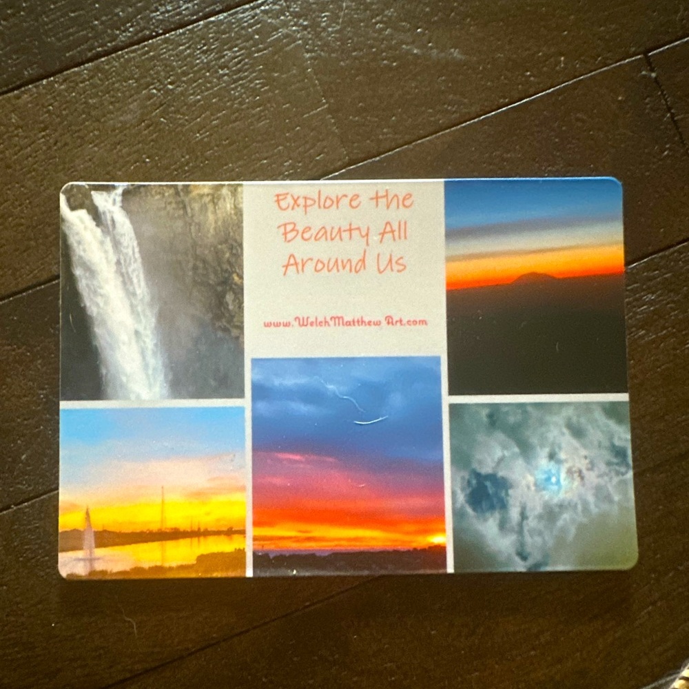 Magnet 3x5 with five of my photos from different places in the world.